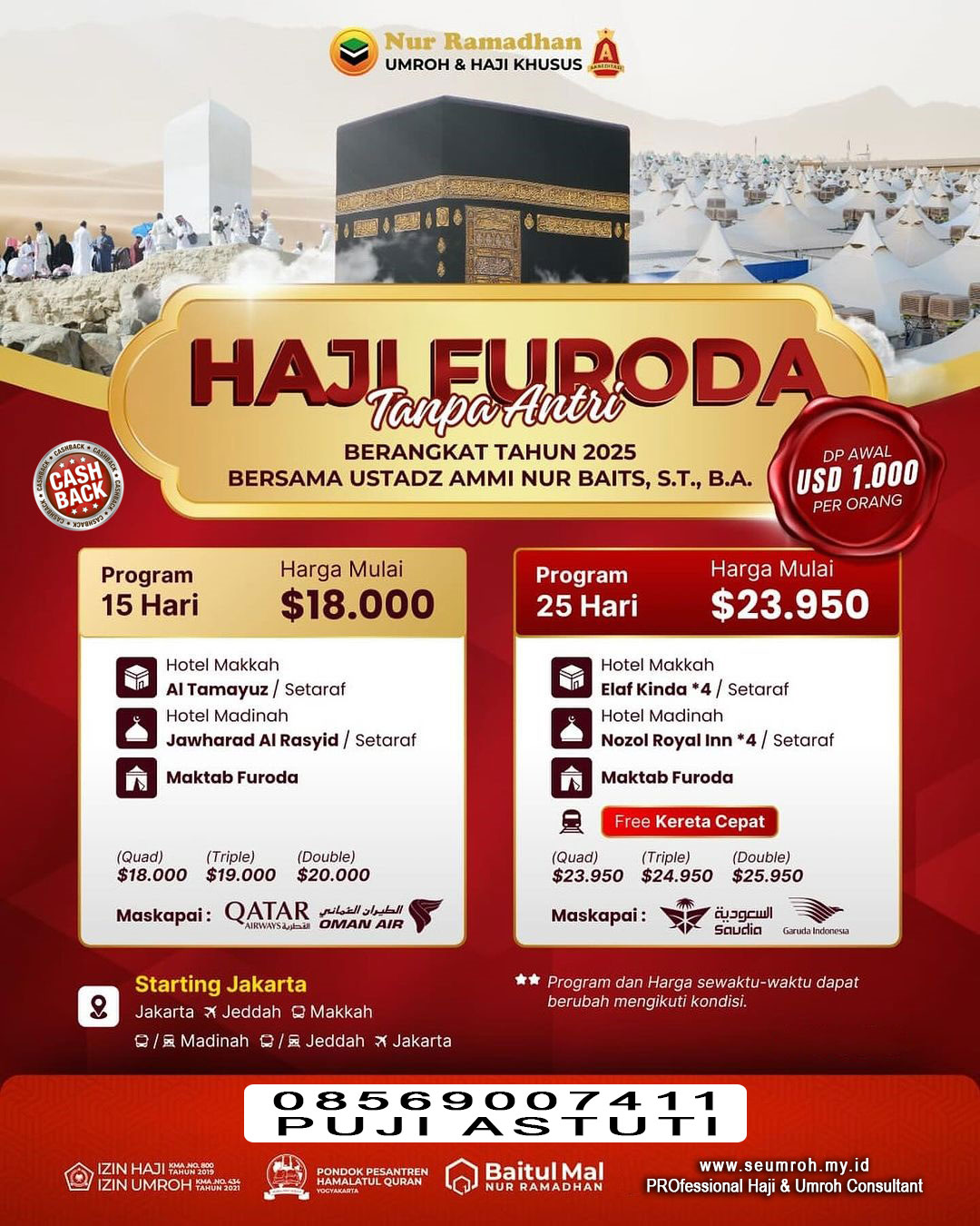 Haji Tanpa Antri Biaya lebih terjangkau Didampingi Ustadz yang berpengalaman