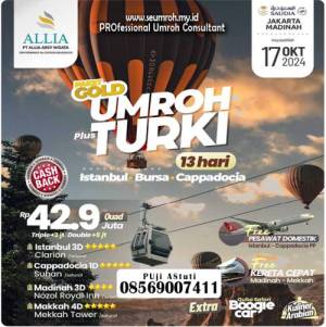 Paket GOLD Oktober UMROH Plus TURKI 13 hari by Saudia Airlines