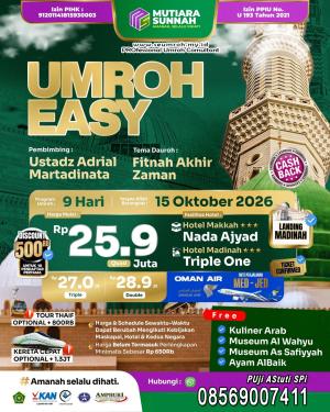 Paket Umroh 9 Hari Terjangkau Oktober 2026