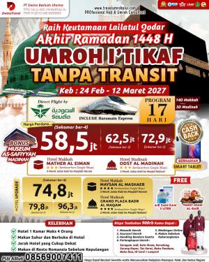 Paket Umroh Itikaf Ramadan Februari 2027 Spesial