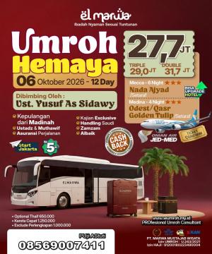 PAKET UMROH OKTOBER 2026 HEMAYA