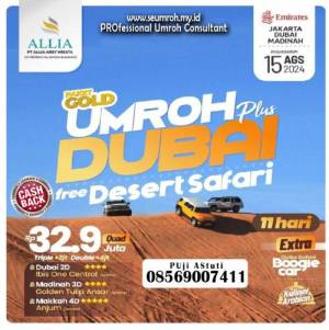 Paket Umroh Plus Dubai 11 hari by Emirates