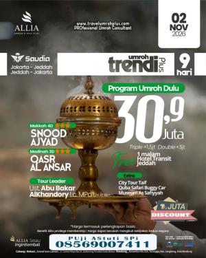 Paket Umroh Plus Taif 9 Hari November 2026 Harga 30 Jutaan