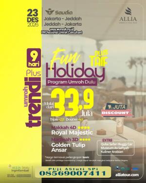 Paket Umroh Plus Taif Desember 2026 Fun
