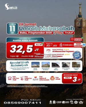Umrah Plus Muhasabah 2x Jumat Plus Thaif September 2026