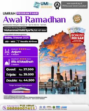 UMRAH RAMADHAN THAYYIBAH 3 MARET 2025 (9 HARI)