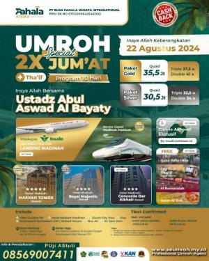 Umroh Spesial 2x Jumat 22 Agustus 2024