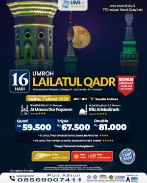 UMROH AKHIR RAMADHAN 16 HARI LAILATUL QADR 7 MARET 2026