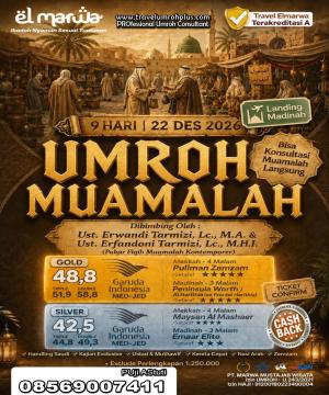 UMROH AKHIR TAHUN DESEMBER 2026 bersama Ustadz Dr Erwandi Tarmizi