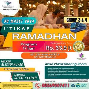 Umroh Itikaf Ramadhan 30 Maret 2024 Program 17 hari