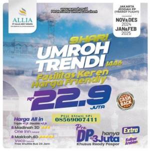 Umroh Februari 2025 Paket Trendi 9 hari 23 Juta