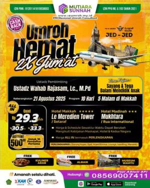 Umroh Hemat Plus Kajian Agustus 2025 2x Jumat Program 10 Hari