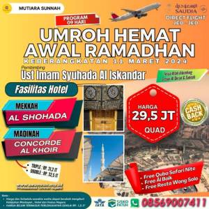 Umroh Hemat Awal Ramadhan 11 Maret 2024