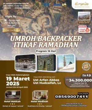 UMROH HEMAT ITIKAF RAMADHAN 2025 Backpacker plus thaif