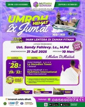 Umroh Hemat Plus Kajian Juli 2025 2x Jumat 10 Hari