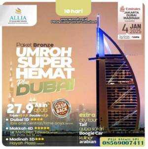 Umroh Hemat Plus Dubai Januari 2025 10 Hari Paket Bronze
