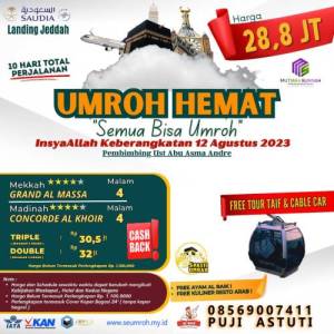 Umroh Hemat plus Taif 12 Agustus 2023