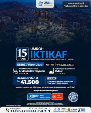 UMROH IKTIKAF 15 HARI 7 MARET 2026 RAMADHAN