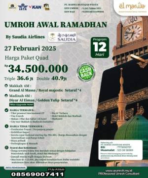 UMROH ITIKAF AWAL RAMADHAN 27 FEBRUARI 2025 12 hari