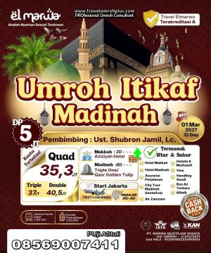 UMROH ITIKAF DI MADINAH MARET 2027 PAKET 12 HARI