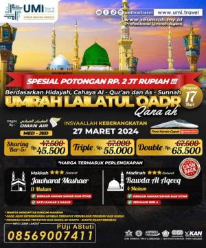 Umroh Lailatul Qadr Qanaah 27 Maret 2024