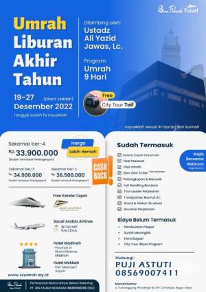 Umroh Liburan Akhir Tahun 2022 Program 9 hari