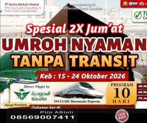 Umroh Nyaman Oktober 2026 Tanpa Transit