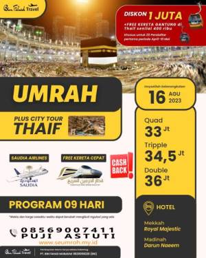 Umroh Plus City Tour Thaif Agustus 2023