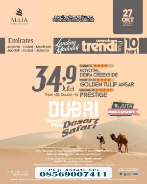 Umroh Plus Dubai 10 Hari Oktober 2026 Harga 34 Jutaan