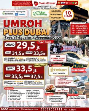UMROH PLUS DUBAI AGUSTUS 2025 SPESIAL 10 HARI