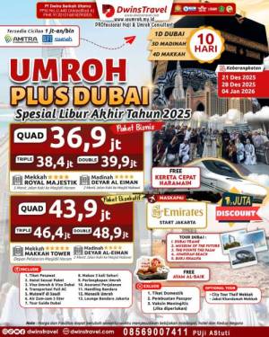 UMROH PLUS DUBAI DESEMBER 2025 SPESIAL 10 HARI