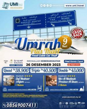 Umroh Plus Thaif 26 Desember 2023