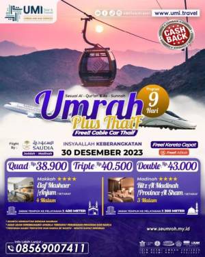 Umroh Plus Thaif 30 Desember 2023