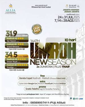 Umroh Plus Thaif Agustus 2025 2x Jumatan New Session Paket Silver