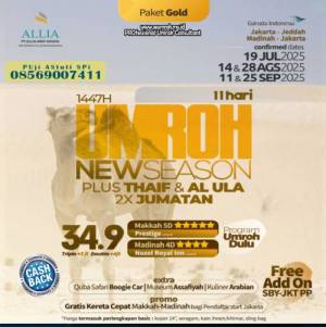Umroh Plus Thaif dan Al Ula 2x Jumatan Juli Agustus September 2025