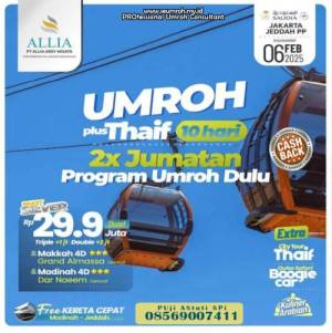 UMROH Plus Thaif Start Jakarta 10 hari by Saudia Airlines Februari 2025