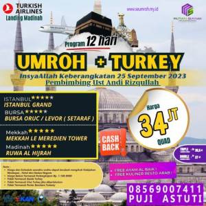 Umroh Plus Turkey 25 September 2023