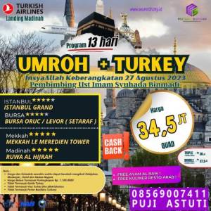 Umroh Plus Turkey 27 Agustus 2023