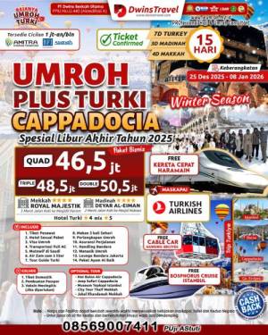 UMROH PLUS TURKI 2025 CAPPADOCIA 15 HARI SPESIAL