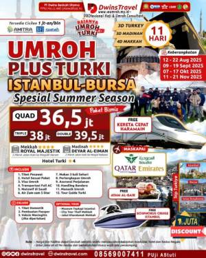 UMROH PLUS TURKI 2025 ISTAMBUL BURSA 11 HARI