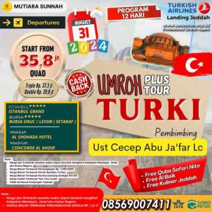 UMROH PLUS TURKI 31 AGUSTUS 2024