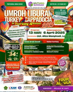 UMROH PLUS TURKI CAPPADOCIA APRIL 2025