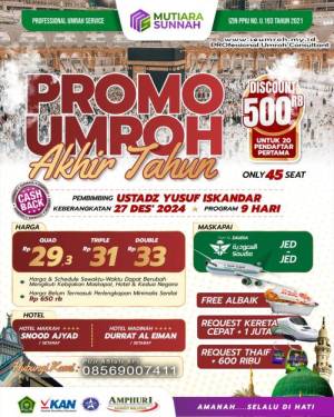 UMROH PROMO AKHIR TAHUN 27 DESEMBER 2024