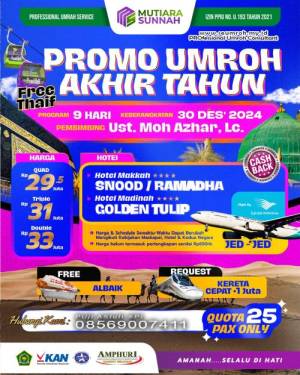 UMROH PROMO AKHIR TAHUN 30 DESEMBER 2024 GA